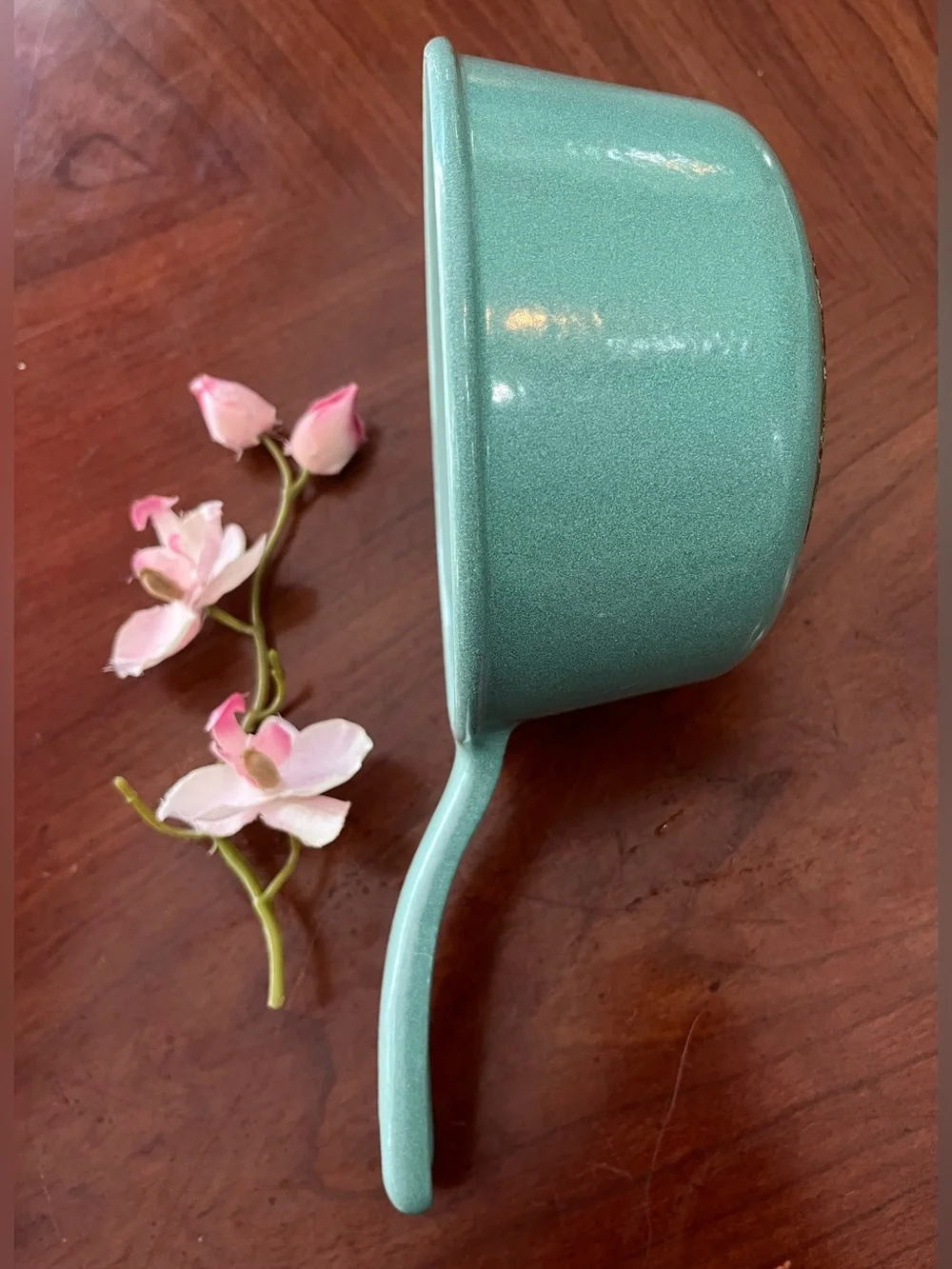 Vintage 1950s Prizer Ware Enameled Cast Iron Saucepan Melting Pot CSP-1